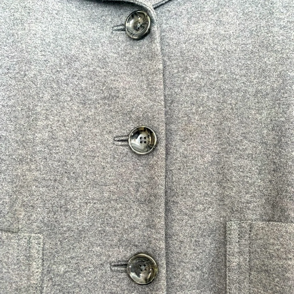 Charcoal grey wool blend trench coat by Banana Republic. - Picture 4 of 7